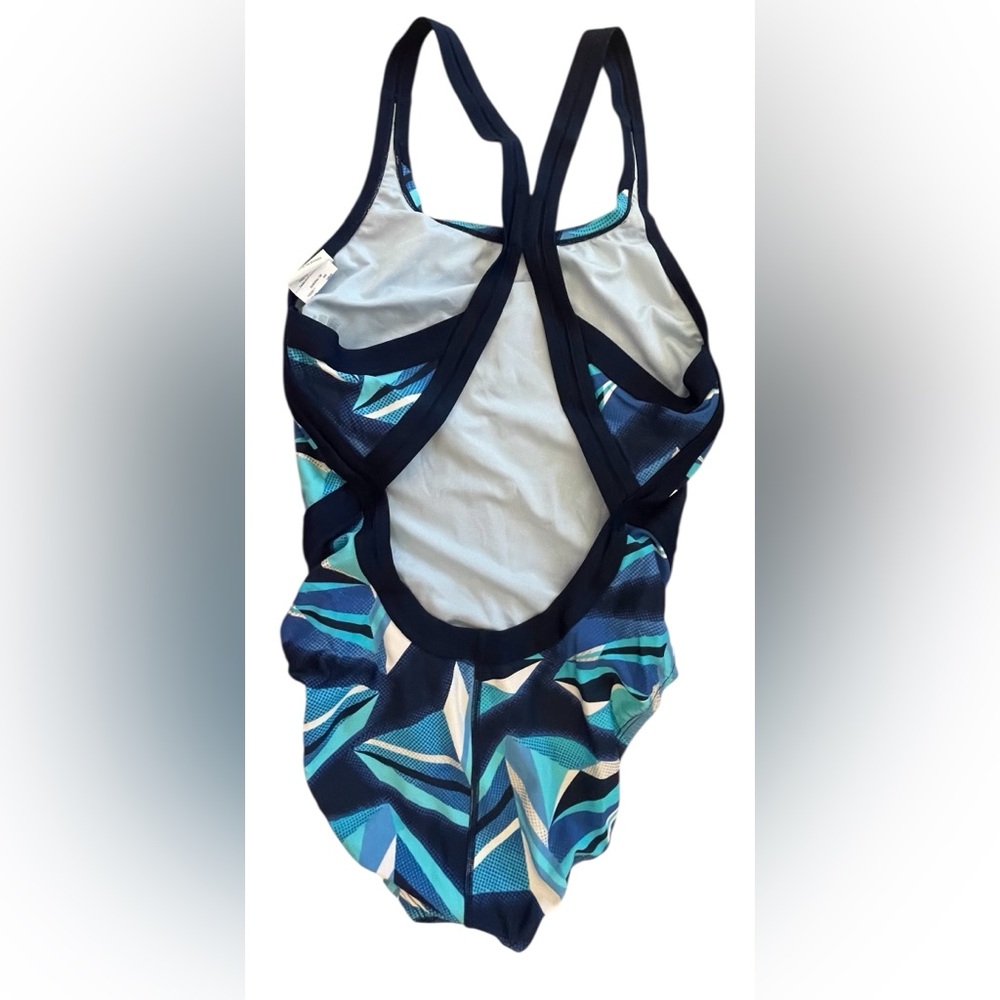 Nike Geometric Blue Swimsuit - Picture 4 of 6